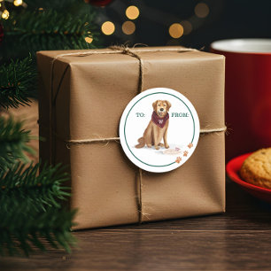 Naughty Dog Golden Retriever Christmas Cookies Classic Round Sticker