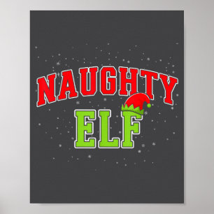 Naughty Elf Christmas Family Matching Group Xmas Poster
