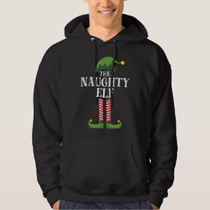 Naughty Elf Matching Family Christmas Party Hoodie