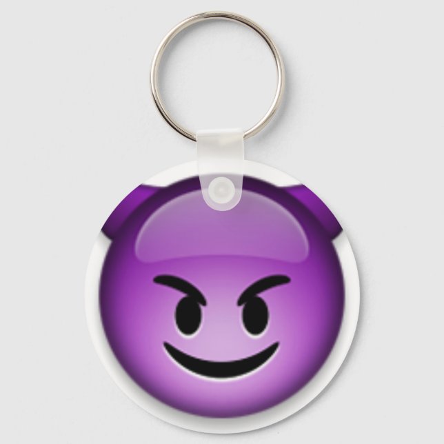 Naughty Emoji face Key Ring (Front)
