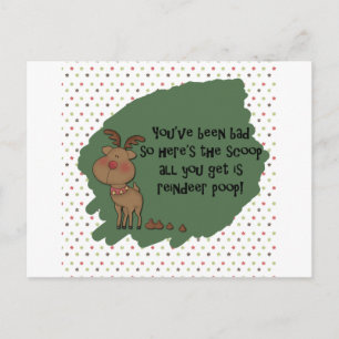 Naughty Funny Christmas Reindeer Poop Card