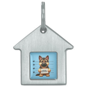 Naughty German Shepherd Pet ID Tag