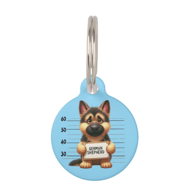Naughty German Shepherd Pet Tag (Front)