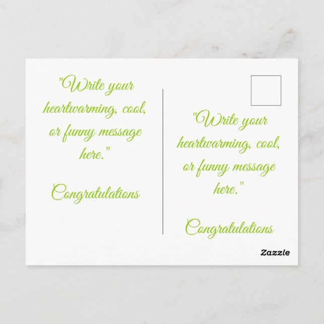 Naughty Green CUSTOMIZABLE Postcard (Back)