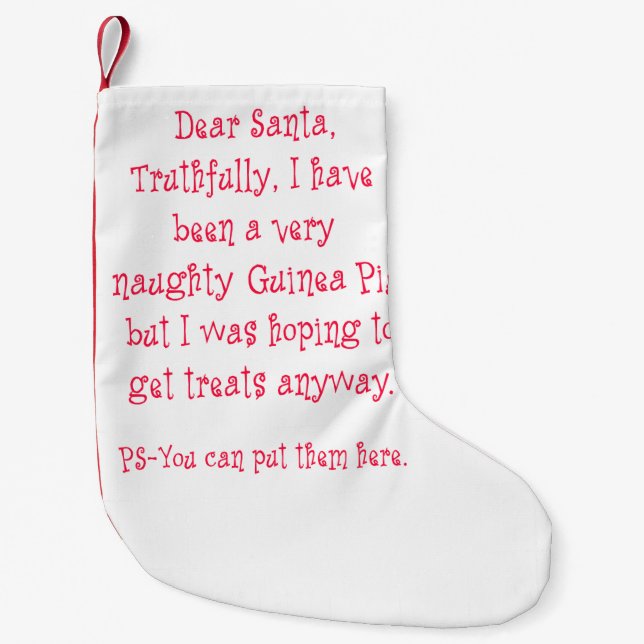 Naughty Guinea Pig Small Christmas Stocking (Front)