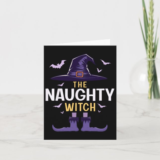 Naughty Halloween Witch Group Matching Costume  Card (Front)