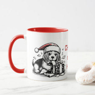 Naughty Helper Beagle Christmas Gifts Personalised Mug