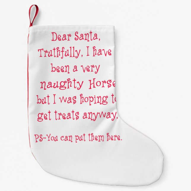 Naughty Horse Small Christmas Stocking (Front)