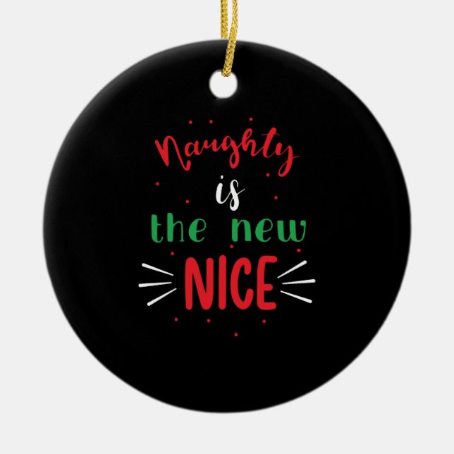 Naughty Is The New Nice Ceramic Tree Decoration (Front)