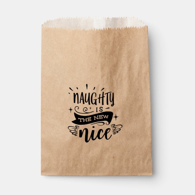 NAUGHTY IS THE NEW NICE Christmas Holiday Favour Bags (Front)
