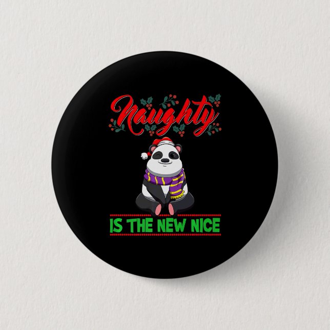 Naughty Is The New Nice Christmas Santa Xmas Premi 6 Cm Round Badge (Front)