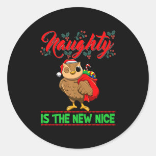 Naughty Is The New Nice Christmas Santa Xmas Premi Classic Round Sticker