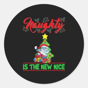 Naughty Is The New Nice Christmas Santa Xmas Premi Classic Round Sticker