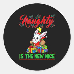 Naughty Is The New Nice Christmas Santa Xmas Premi Classic Round Sticker