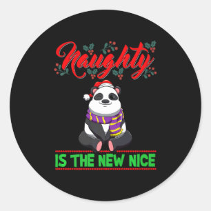 Naughty Is The New Nice Christmas Santa Xmas Premi Classic Round Sticker