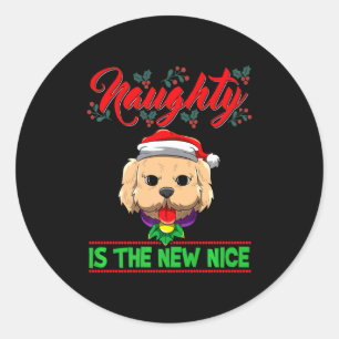 Naughty Is The New Nice Christmas Santa Xmas Premi Classic Round Sticker