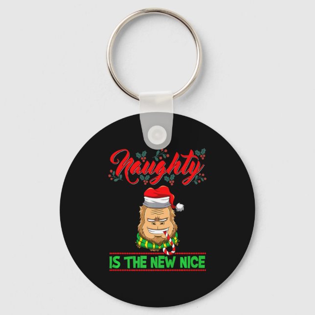 Naughty Is The New Nice Christmas Santa Xmas Premi Key Ring (Front)