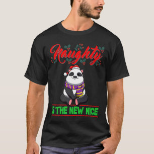 Naughty Is The New Nice Christmas Santa Xmas Premi T-Shirt