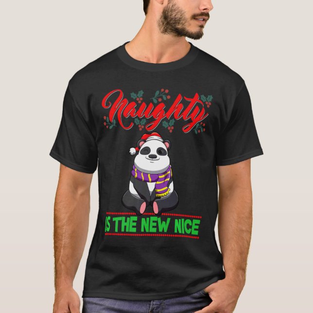 Naughty Is The New Nice Christmas Santa Xmas Premi T-Shirt (Front)