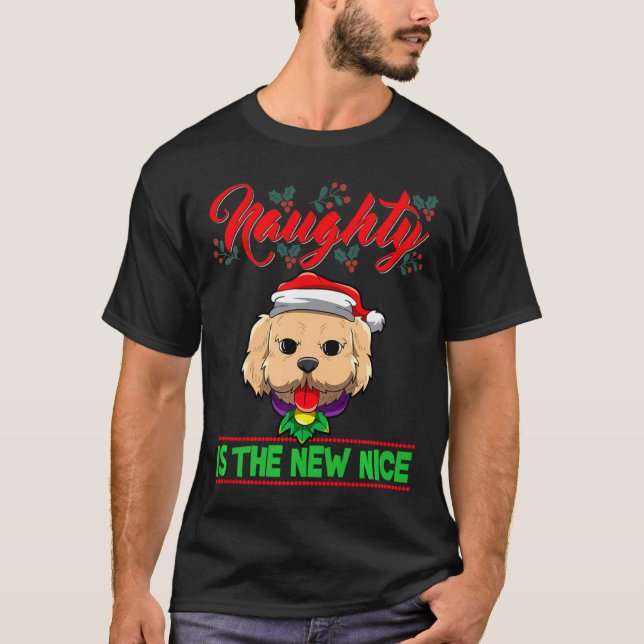 Naughty Is The New Nice Christmas Santa Xmas Premi T-Shirt (Front)