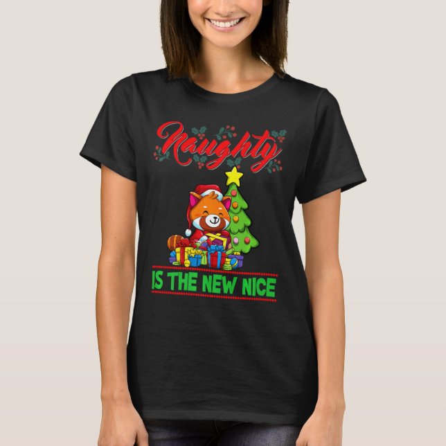 Naughty Is The New Nice Christmas Santa Xmas Premi T-Shirt (Front)