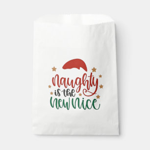 Naughty is The New Nice Funny Christmas Santa Favour Bags
