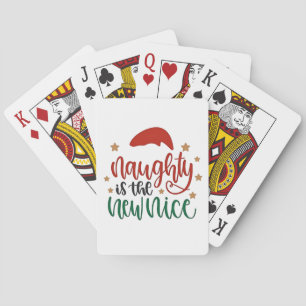 Naughty is The New Nice Funny Christmas Santa Playing Cards