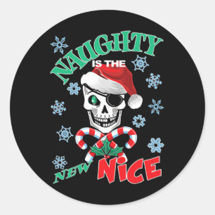 Naughty Is The New Nice Funny Santa's List Christm Classic Round Sticker