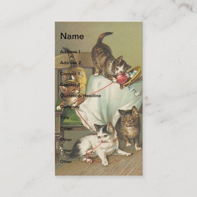 Naughty Kittens Business Card (Front)