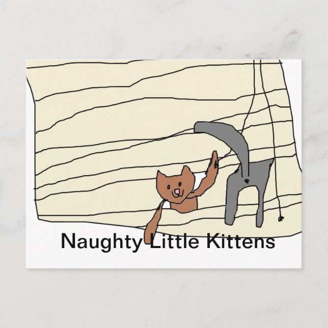 Naughty Kittens Postcard (Front)