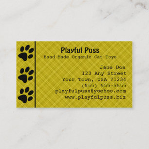 Naughty Kitty Gold Business Card