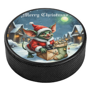 Naughty List Delivery: The Goblin Clause Chronicle Hockey Puck