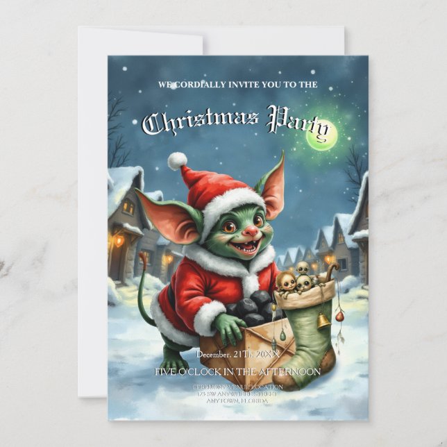 Naughty List Delivery: The Goblin Clause Chronicle Invitation (Front)