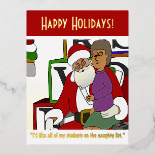 Naughty List Foil Postcard