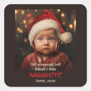 Naughty List Fun Photo Christmas Sticker