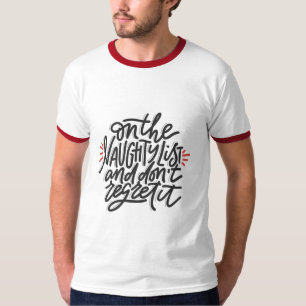 NAUGHTY LIST/ HO HO Men's Christmas Holiday Modern T-Shirt