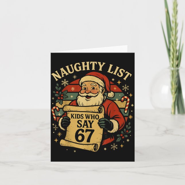 Naughty List Kids Who Say 67 Funny Teacher Christm Card (Front)