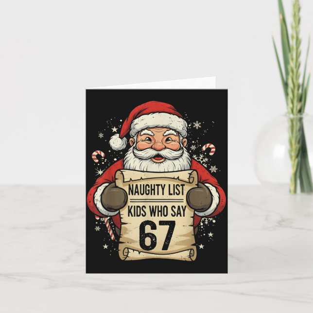 Naughty List Kids Who Say 67 Funny Teacher Christm Card (Front)