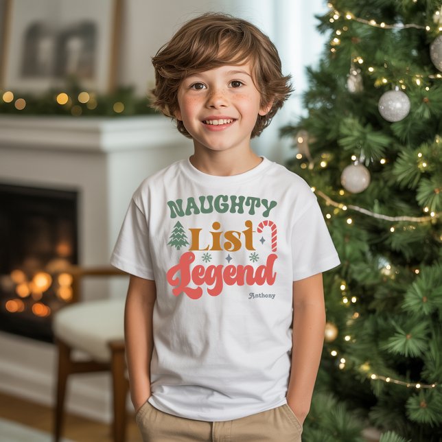 Naughty List Legend Kids’ Retro Christmas Tri-Blend Shirt (Naughty List Legend Kids’ Retro Christmas Tri-Blend Shirt)