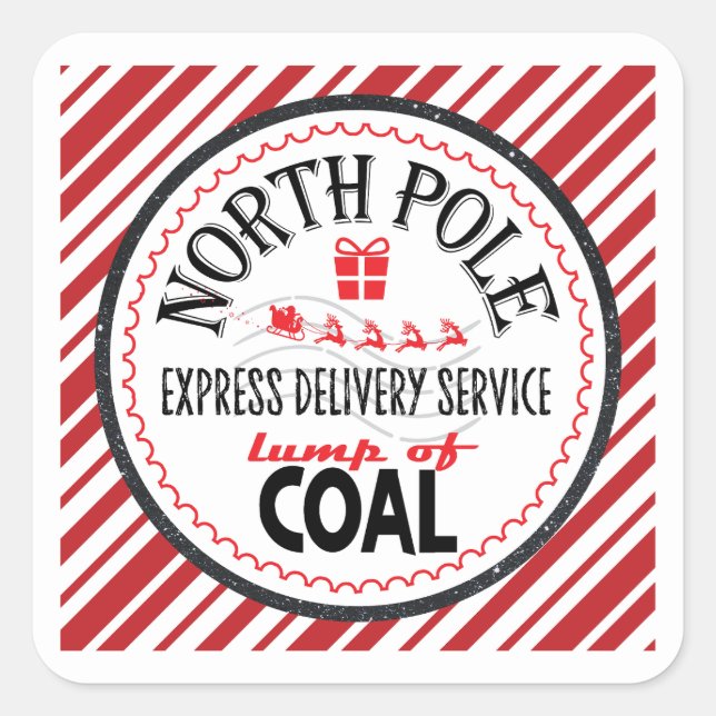 Naughty List | Lumps of Coal from the North Pole Square Sticker (Front)