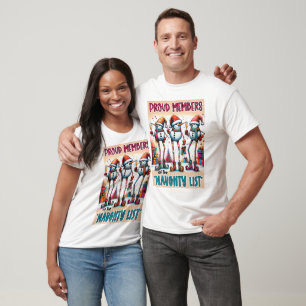 Naughty List Snowmen Toasting in Holiday Style T-Shirt