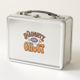 Naughty Little Ghost Vintage Halloween Shirt Desig Metal Lunch Box
