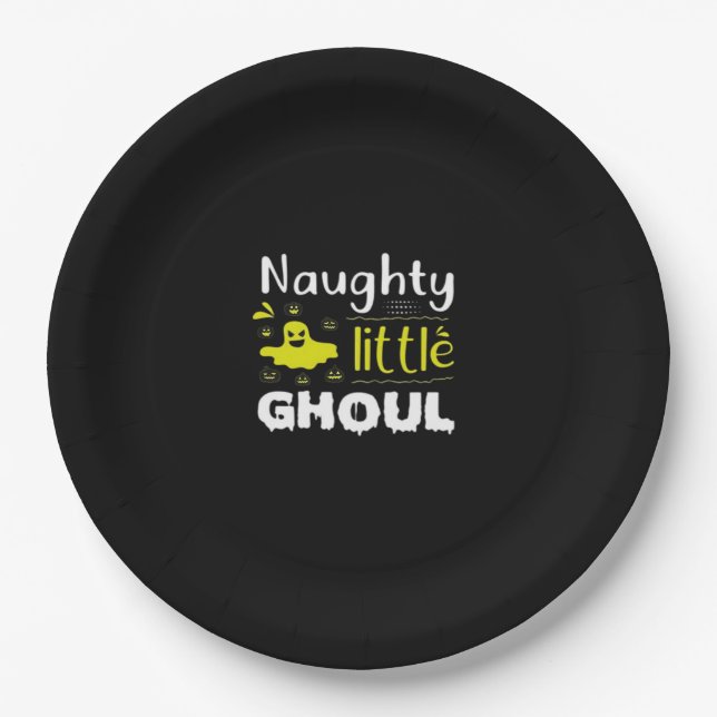 Naughty Little Ghoul Paper Plate (Front)