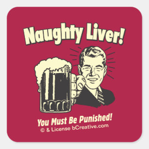 Naughty Liver: You Must Be Punished Square Sticker
