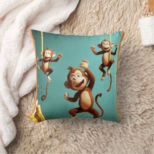 naughty monkey family cushion