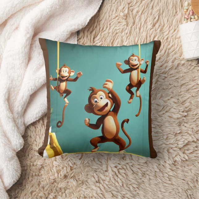 naughty monkey family cushion (Blanket)