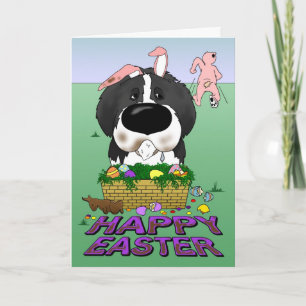 Naughty Newfie (Landseer) Happy Easter Holiday Card