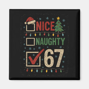 Naughty Nice 67 Christmas Humor  Magnet