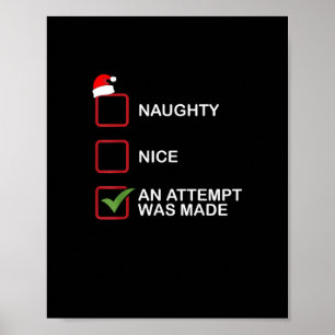Naughty Nice Attempt Made Funny Christmas List  Poster