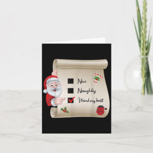 Naughty Nice Checklist I Tried My  Card